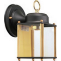 Black And Polished Brass Porch Lantern